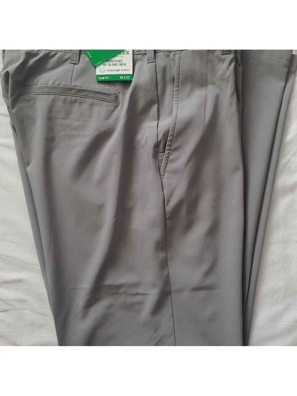 Izod Golf Pants Slim Fit Swing Flex Gray/Cinder Block (36 x 32)